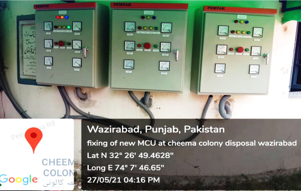 Relacement of Motor Control Unit at disposal Cheema Colony.