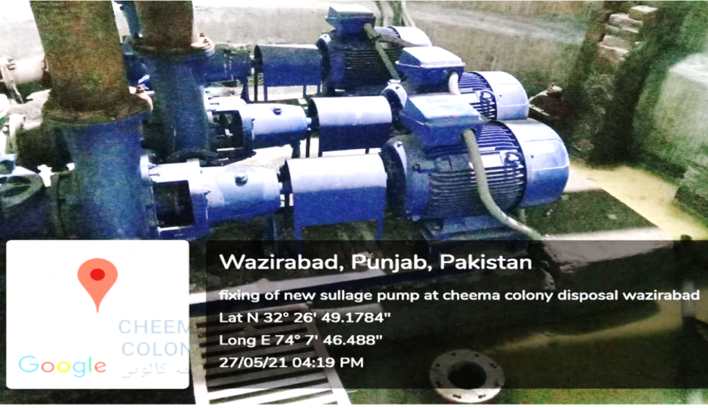 Replacement of Sullage pumps sluice valves in Cheema Colony disposal works.